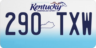 KY license plate 290TXW
