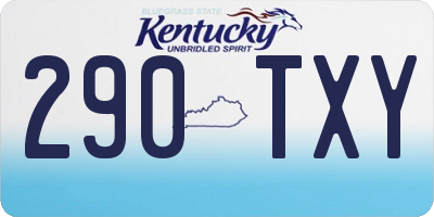 KY license plate 290TXY