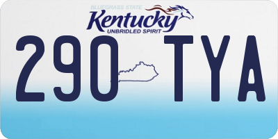 KY license plate 290TYA