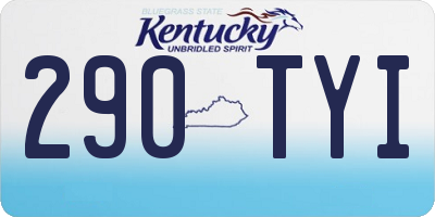 KY license plate 290TYI