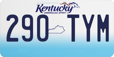 KY license plate 290TYM
