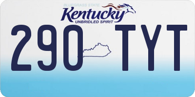 KY license plate 290TYT