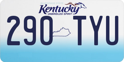 KY license plate 290TYU