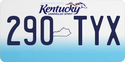KY license plate 290TYX