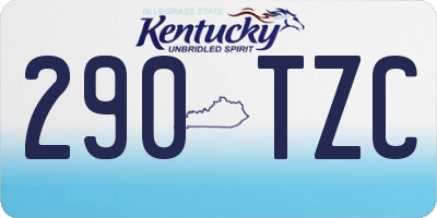 KY license plate 290TZC