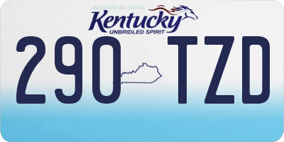 KY license plate 290TZD