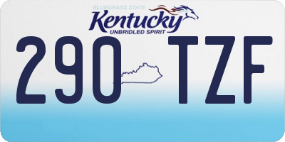 KY license plate 290TZF
