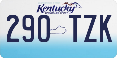 KY license plate 290TZK