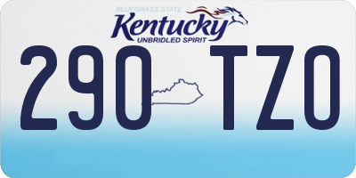 KY license plate 290TZO