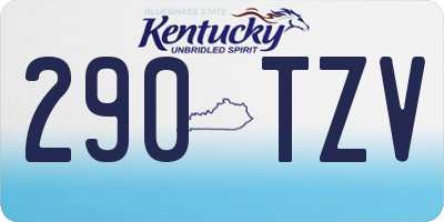 KY license plate 290TZV