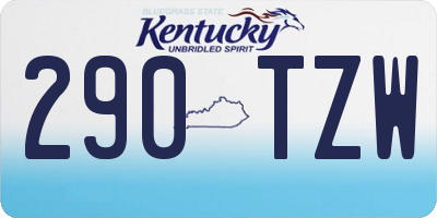 KY license plate 290TZW