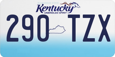 KY license plate 290TZX