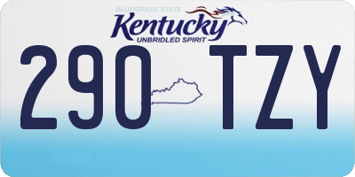 KY license plate 290TZY