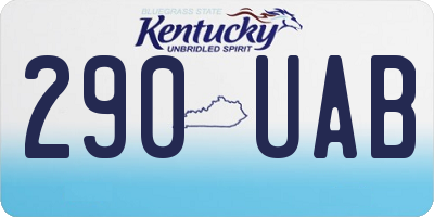 KY license plate 290UAB