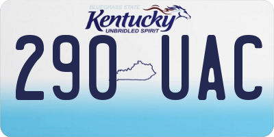 KY license plate 290UAC