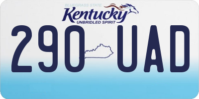 KY license plate 290UAD