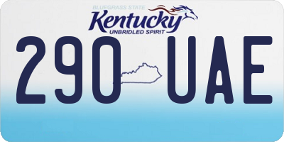 KY license plate 290UAE