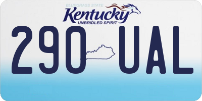 KY license plate 290UAL