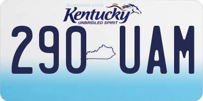 KY license plate 290UAM