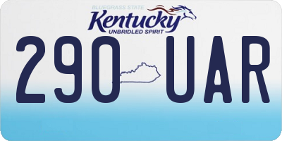 KY license plate 290UAR