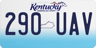 KY license plate 290UAV