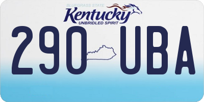 KY license plate 290UBA