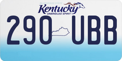 KY license plate 290UBB