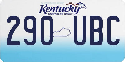 KY license plate 290UBC