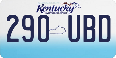 KY license plate 290UBD