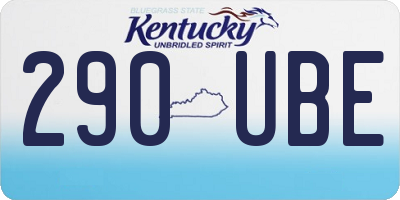 KY license plate 290UBE