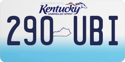 KY license plate 290UBI