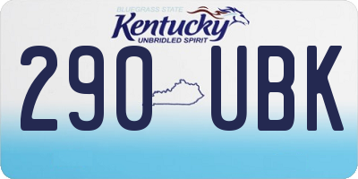 KY license plate 290UBK