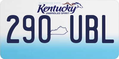 KY license plate 290UBL
