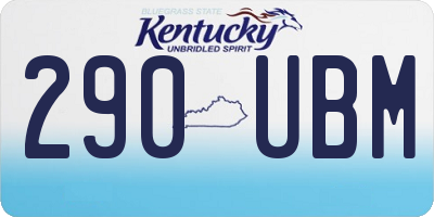 KY license plate 290UBM
