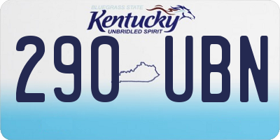 KY license plate 290UBN