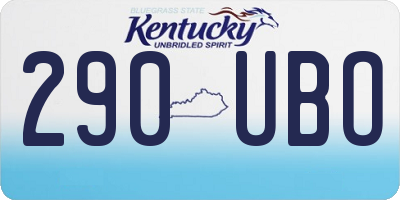 KY license plate 290UBO