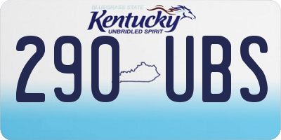 KY license plate 290UBS