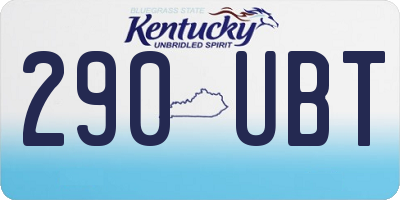 KY license plate 290UBT