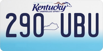 KY license plate 290UBU