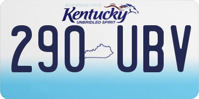 KY license plate 290UBV
