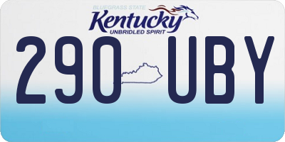 KY license plate 290UBY