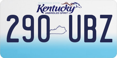 KY license plate 290UBZ