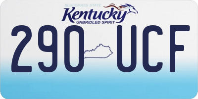 KY license plate 290UCF