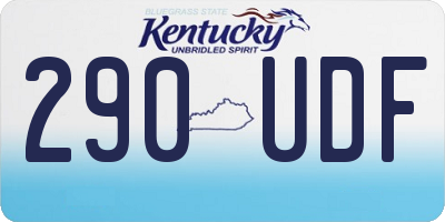 KY license plate 290UDF