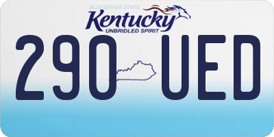 KY license plate 290UED