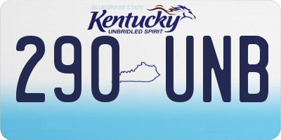 KY license plate 290UNB