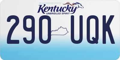 KY license plate 290UQK