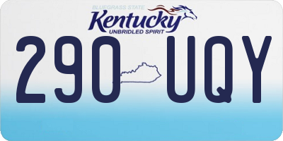 KY license plate 290UQY