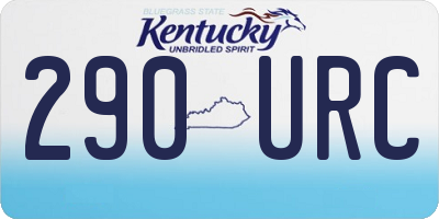 KY license plate 290URC