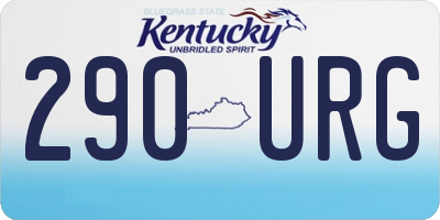 KY license plate 290URG